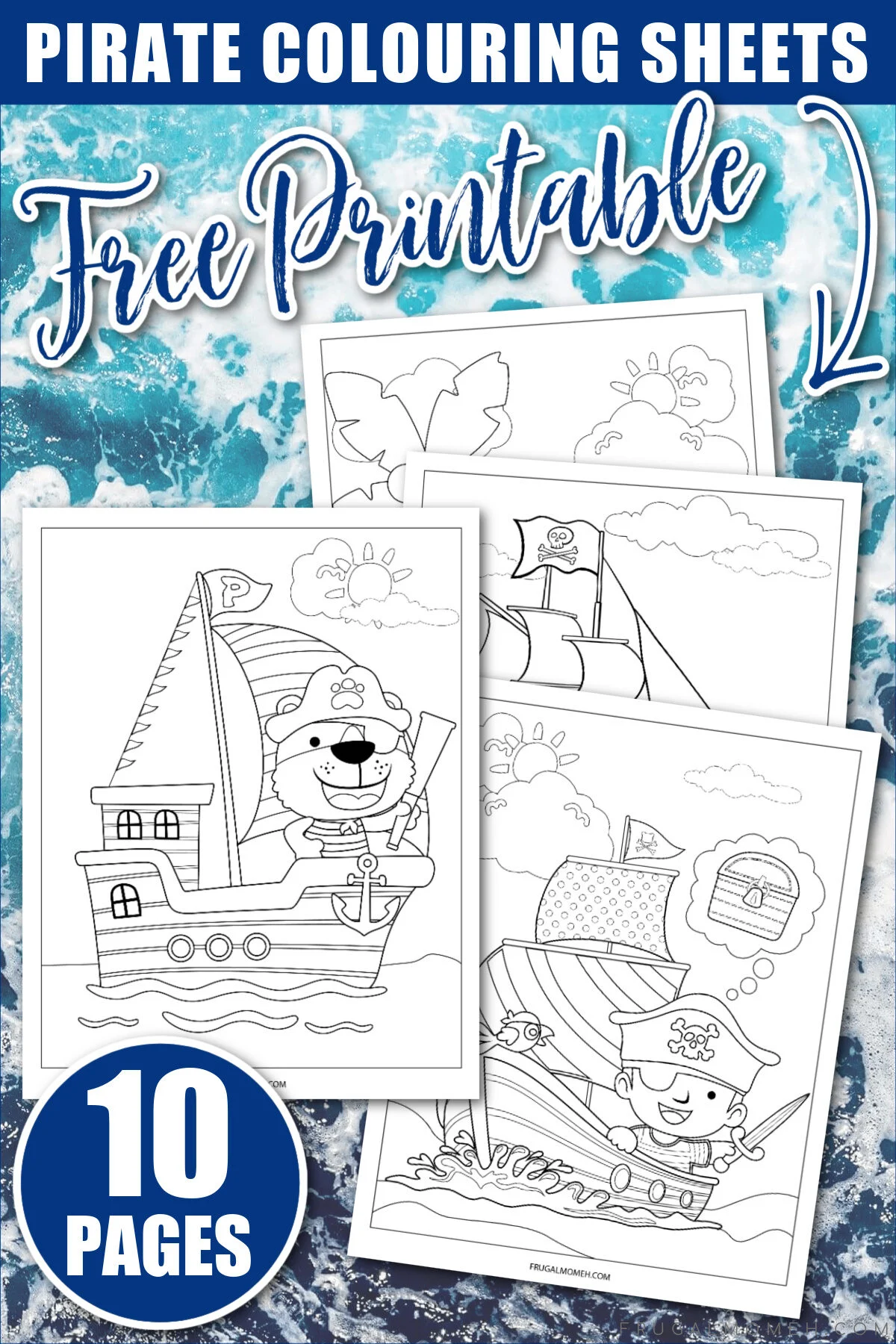 Free printable pirate colouring pages for kids