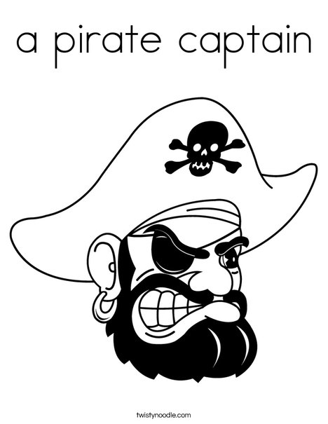 A pirate captain coloring page