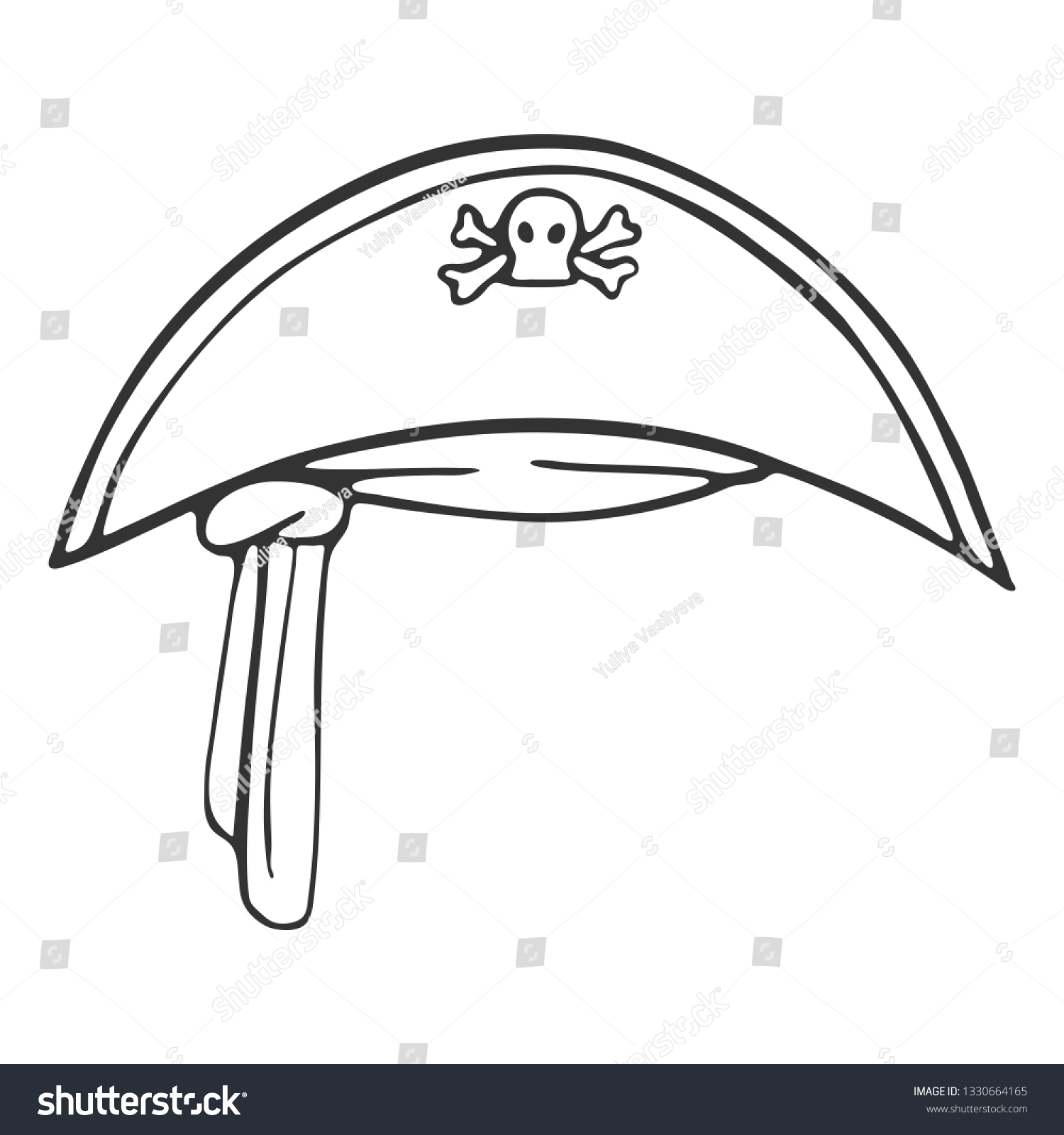 Linear sketch pirate hat skull vector stock vector royalty free