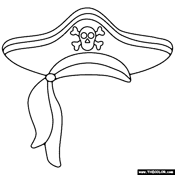 Pirate hat coloring page