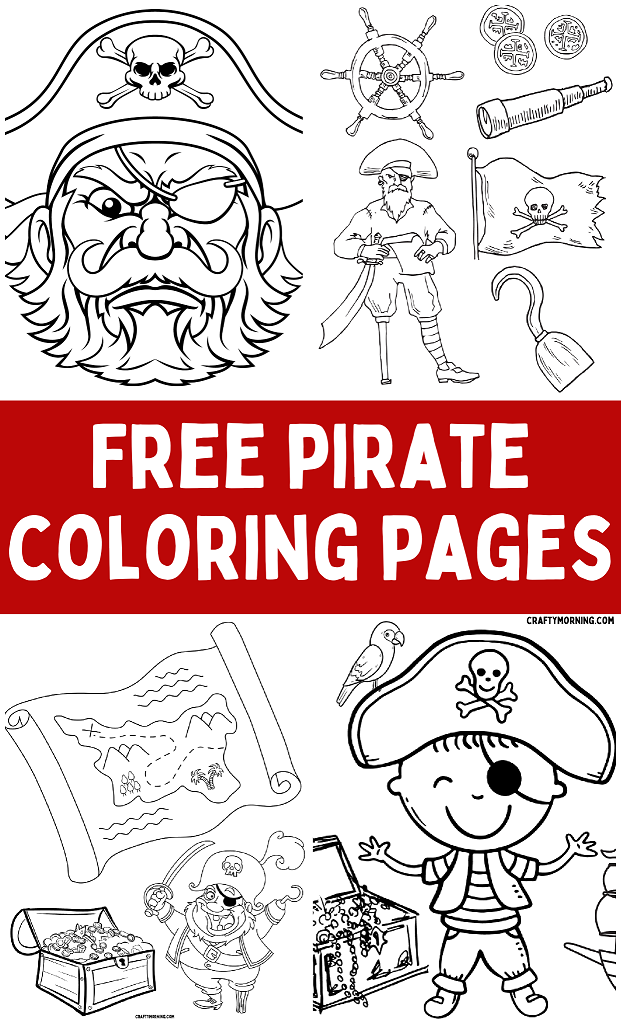 Pirate coloring pages free printables