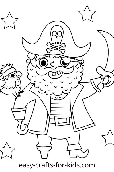 Pirate coloring pages for kids