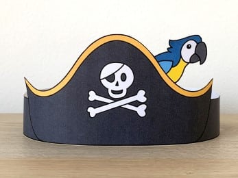 Pirate paper hat template printable