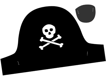 Printable pirate hat and eye patch craft sheet