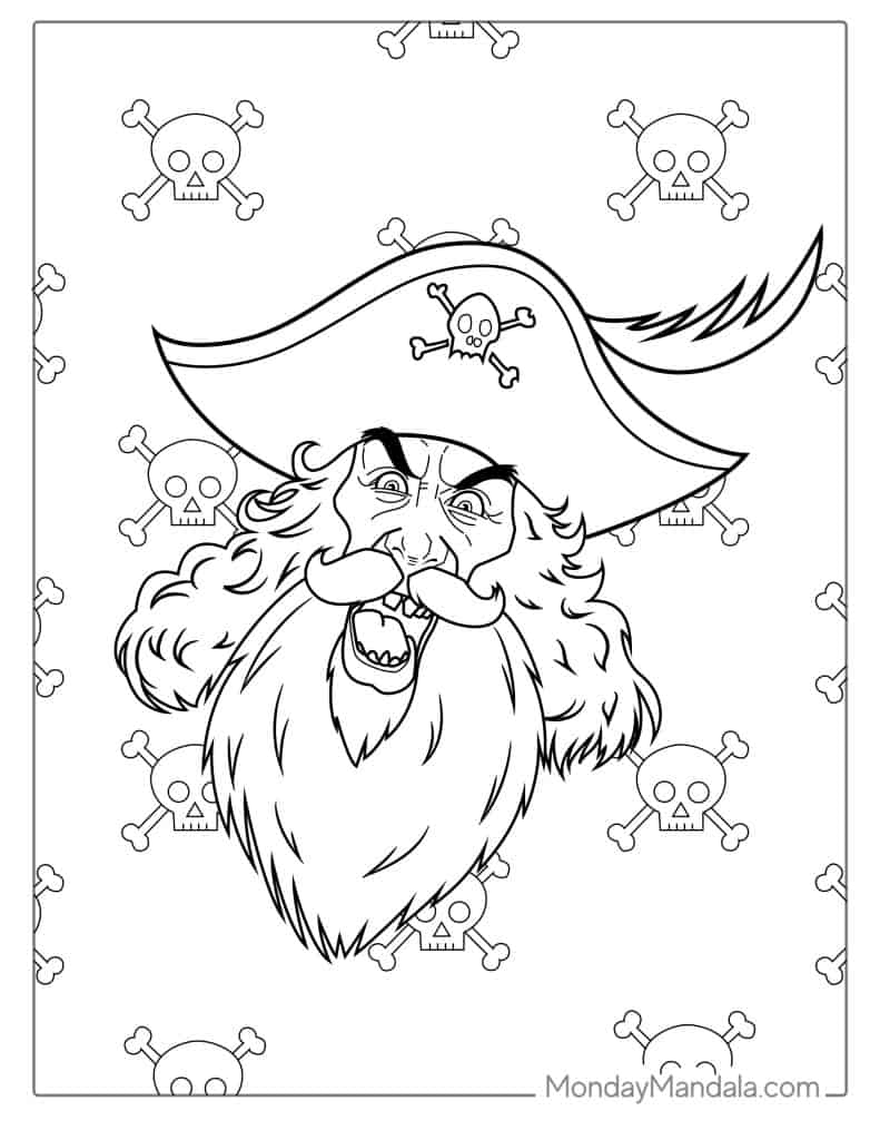 Pirate coloring pages free pdf printables