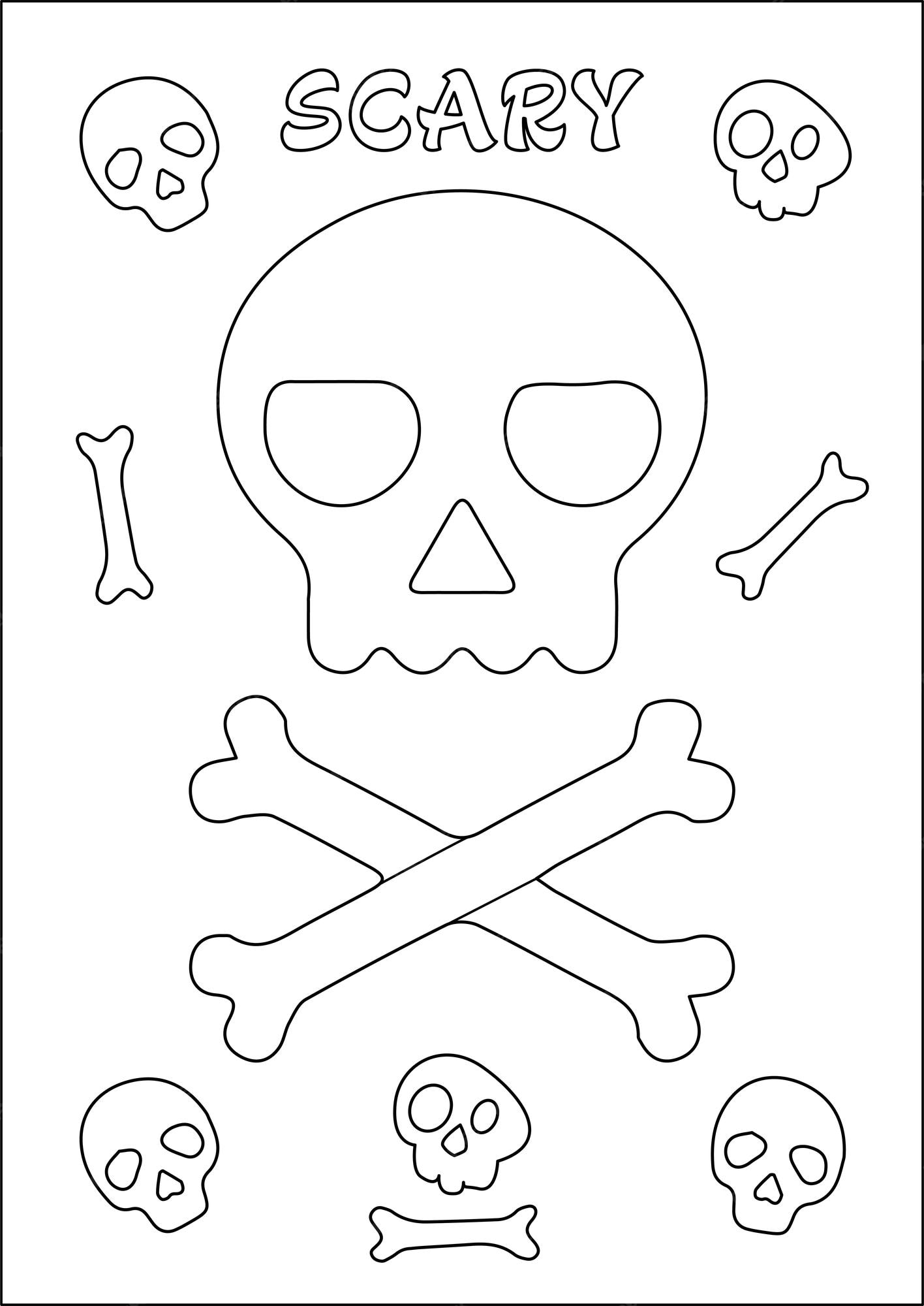 Premium vector halloween coloring page