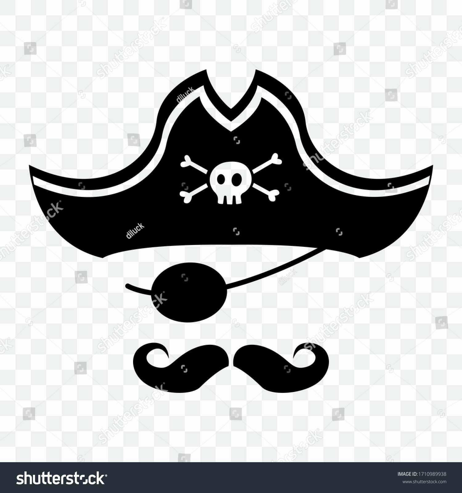 Cutout silhouette captain pirate ship hat stock vector royalty free