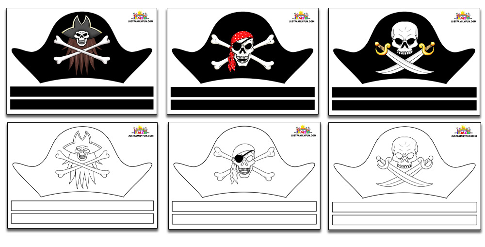 Free printable pirate hat template designs just family fun