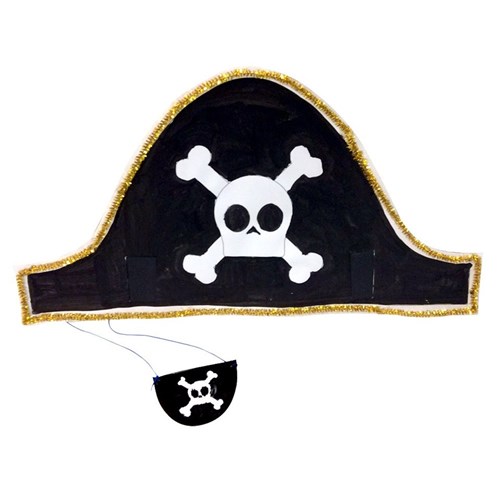 Pirate hat and eye patch paper card