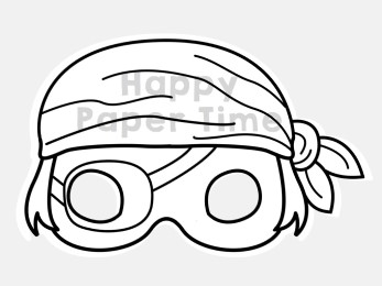 Pirate mask paper printable coloring