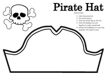 Pirate hat printable by easypeasybyv tpt