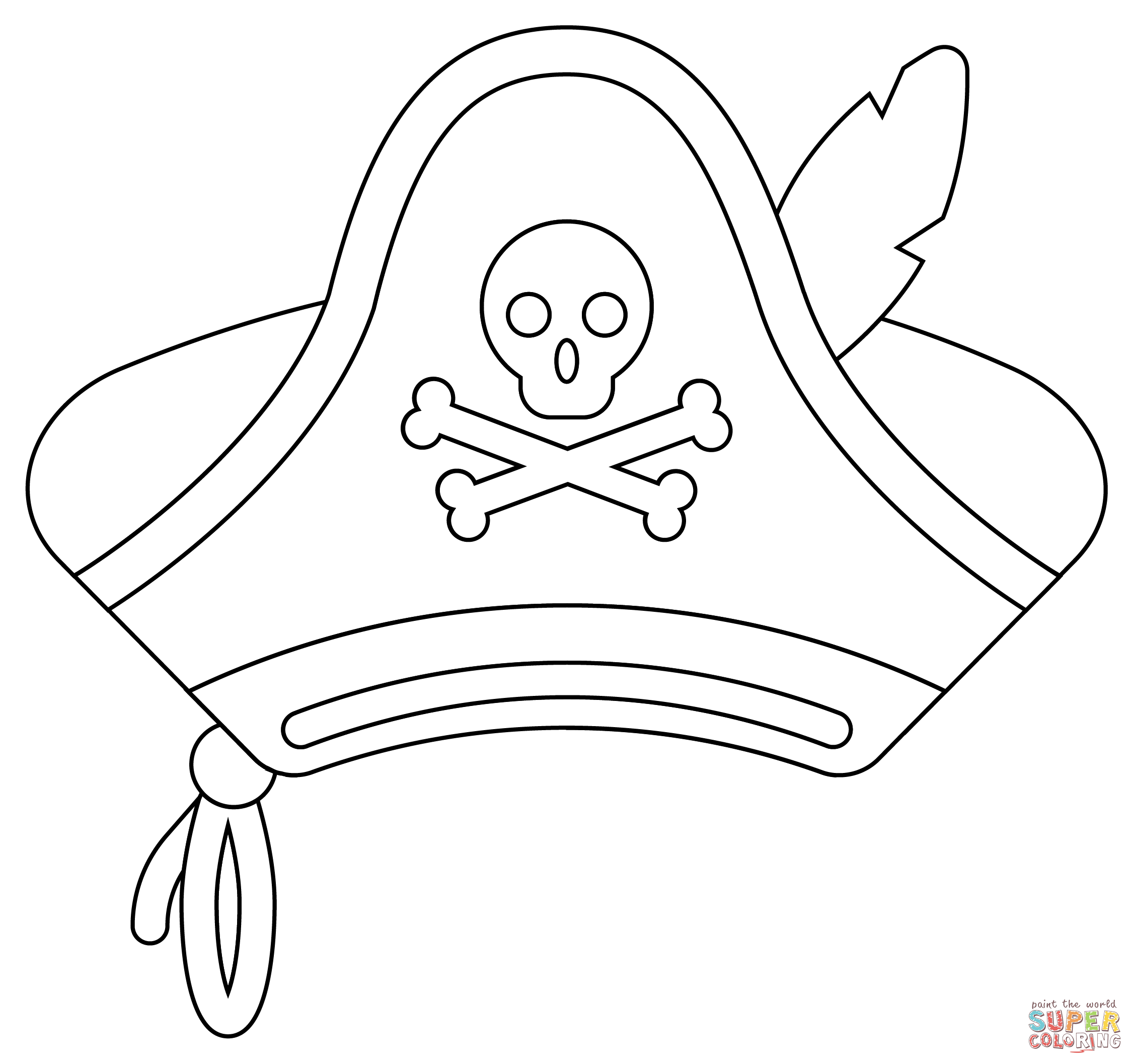 Pirate hat coloring page free printable coloring pages