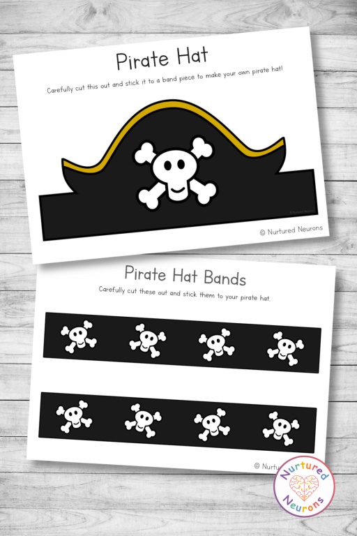 Printable pirate hat headband templates super simple diy craft