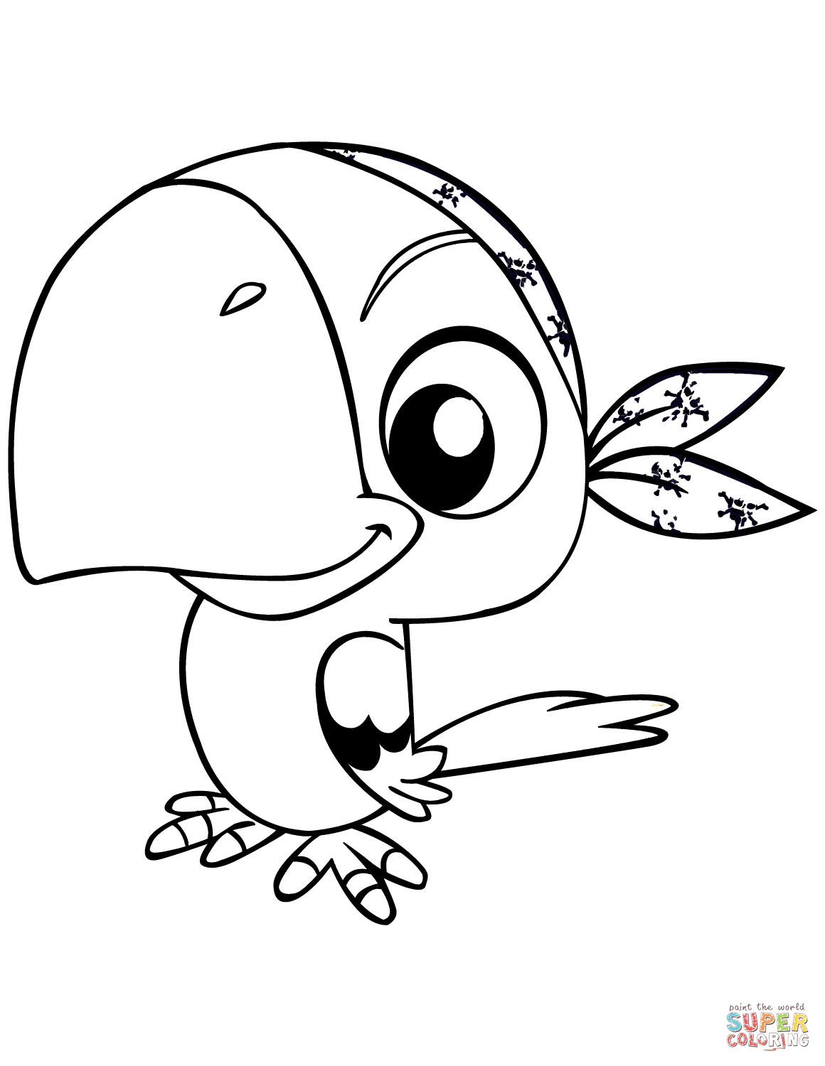 Cute pirate parrot coloring page free printable coloring pages