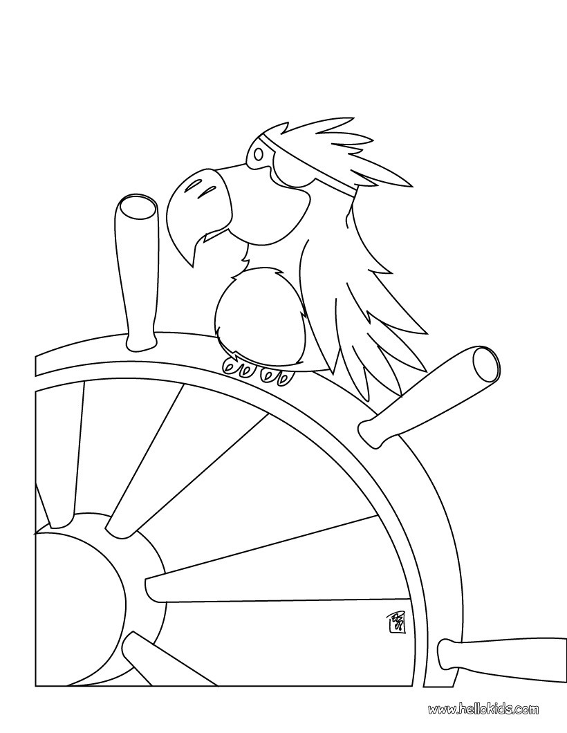 Pirate parrot coloring pages