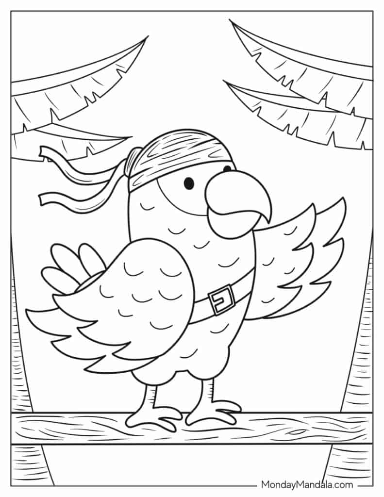 Parrot coloring pages free pdf printables