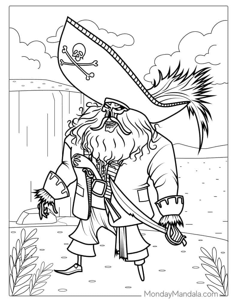 Pirate coloring pages free pdf printables