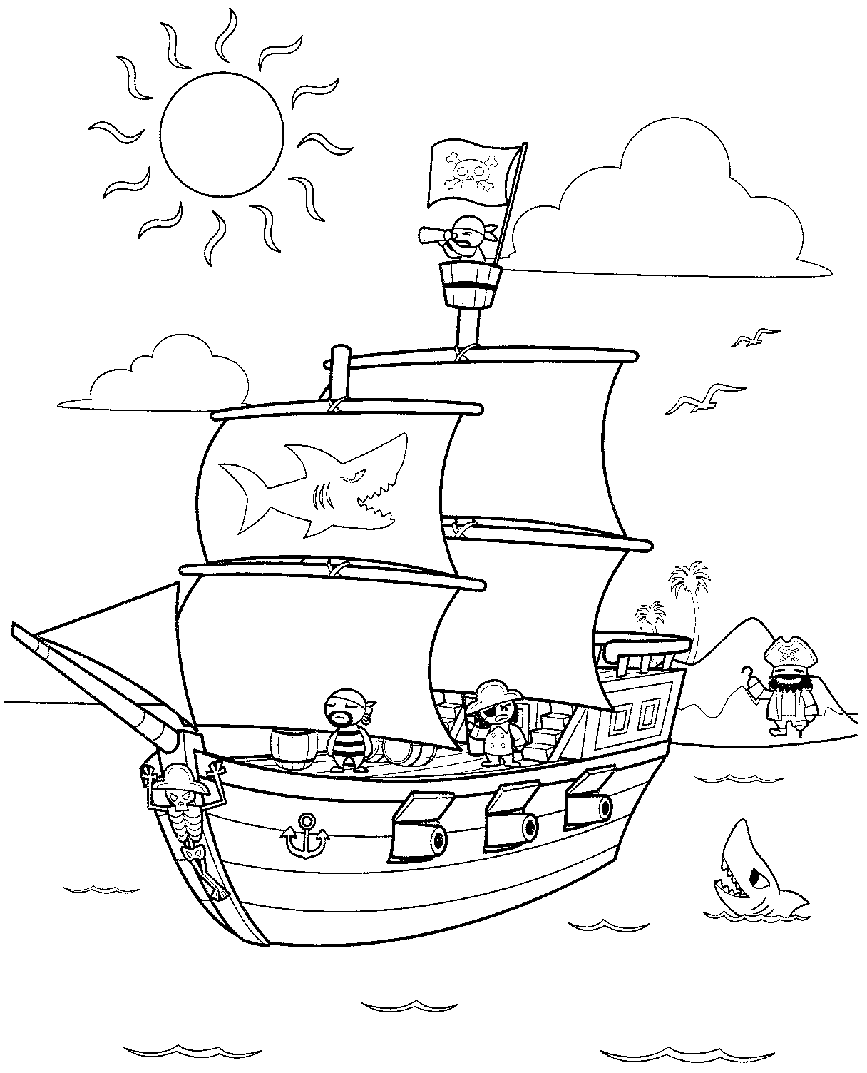 Pirate coloring pages printable for free download