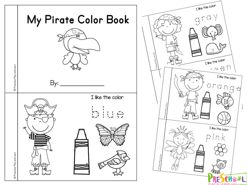 Ðâ ï free printable pirate colours name for kids printable book