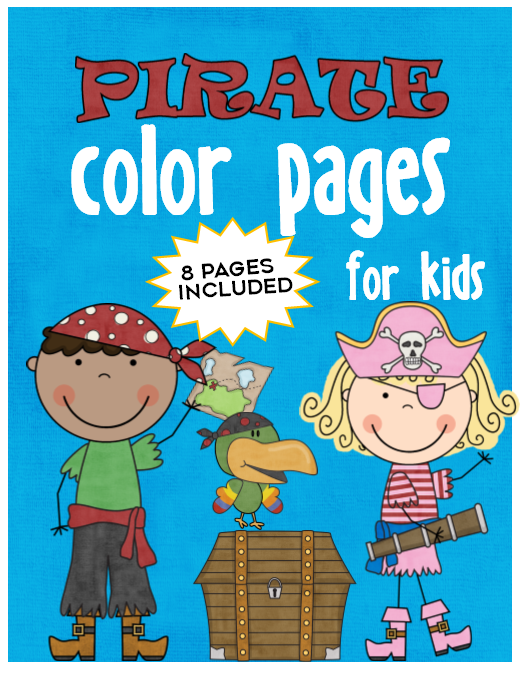 Kid color pages pirates