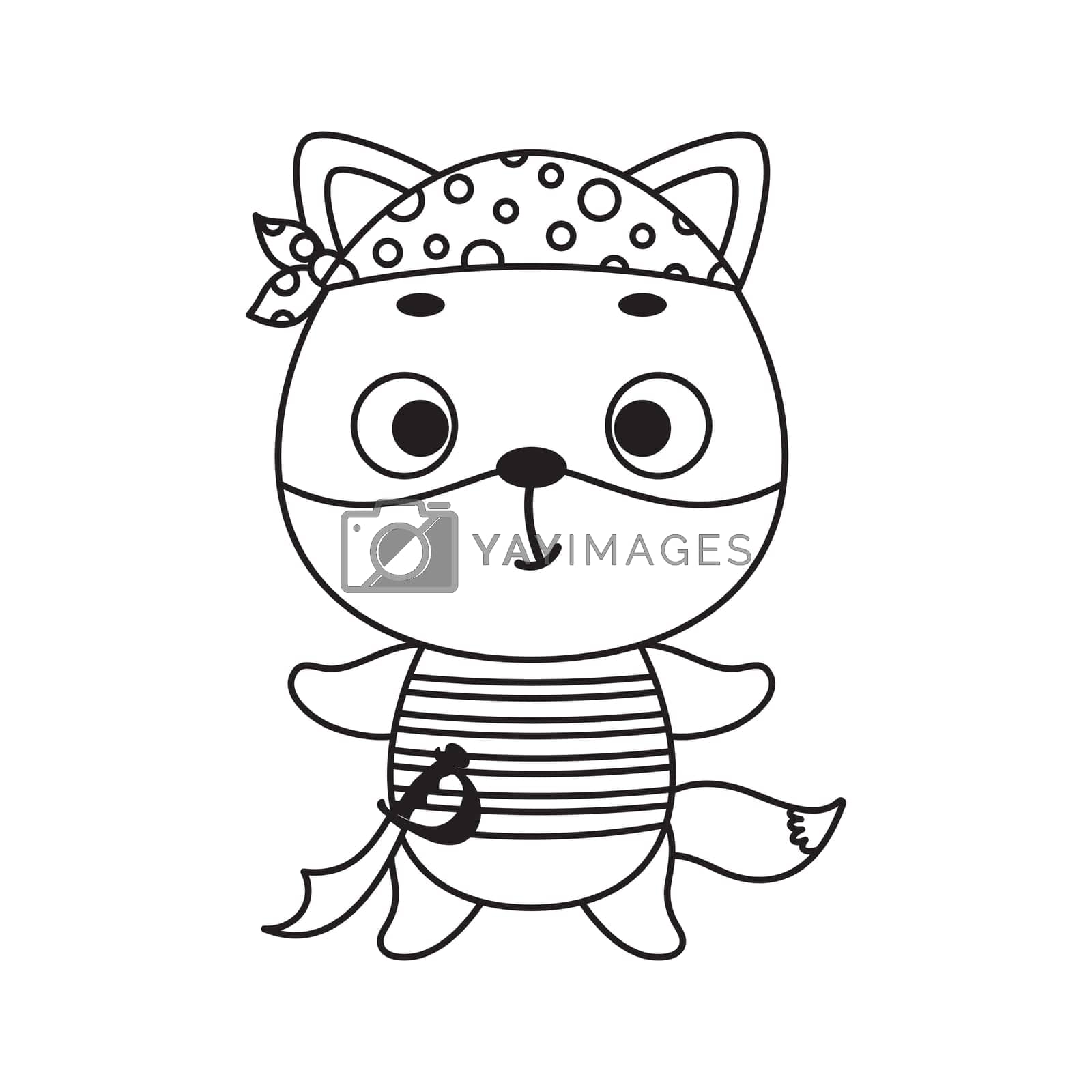 Coloring page cute little pirate fox coloring book for kids educational activity for preschool years kids and toddlers with cute animal vector stock illustration by melnyk vectors illustrations with unlimited downloads