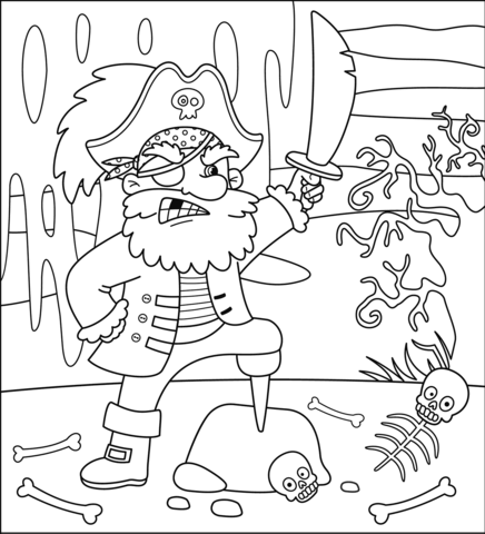 Pirate coloring page free printable coloring pages