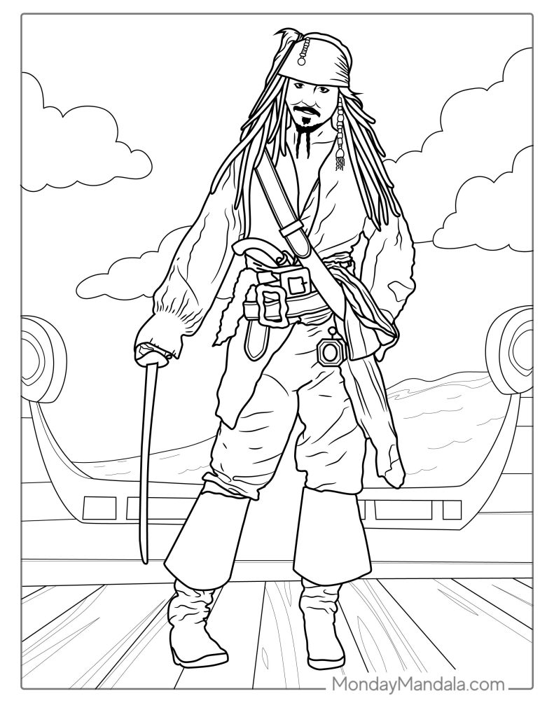 Pirate coloring pages free pdf printables