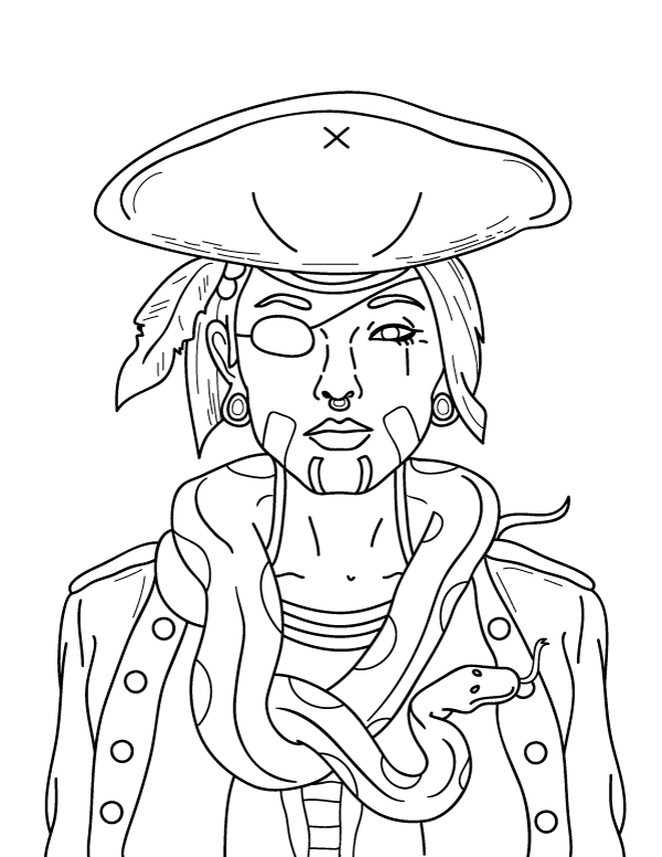 Printable pirate coloring page