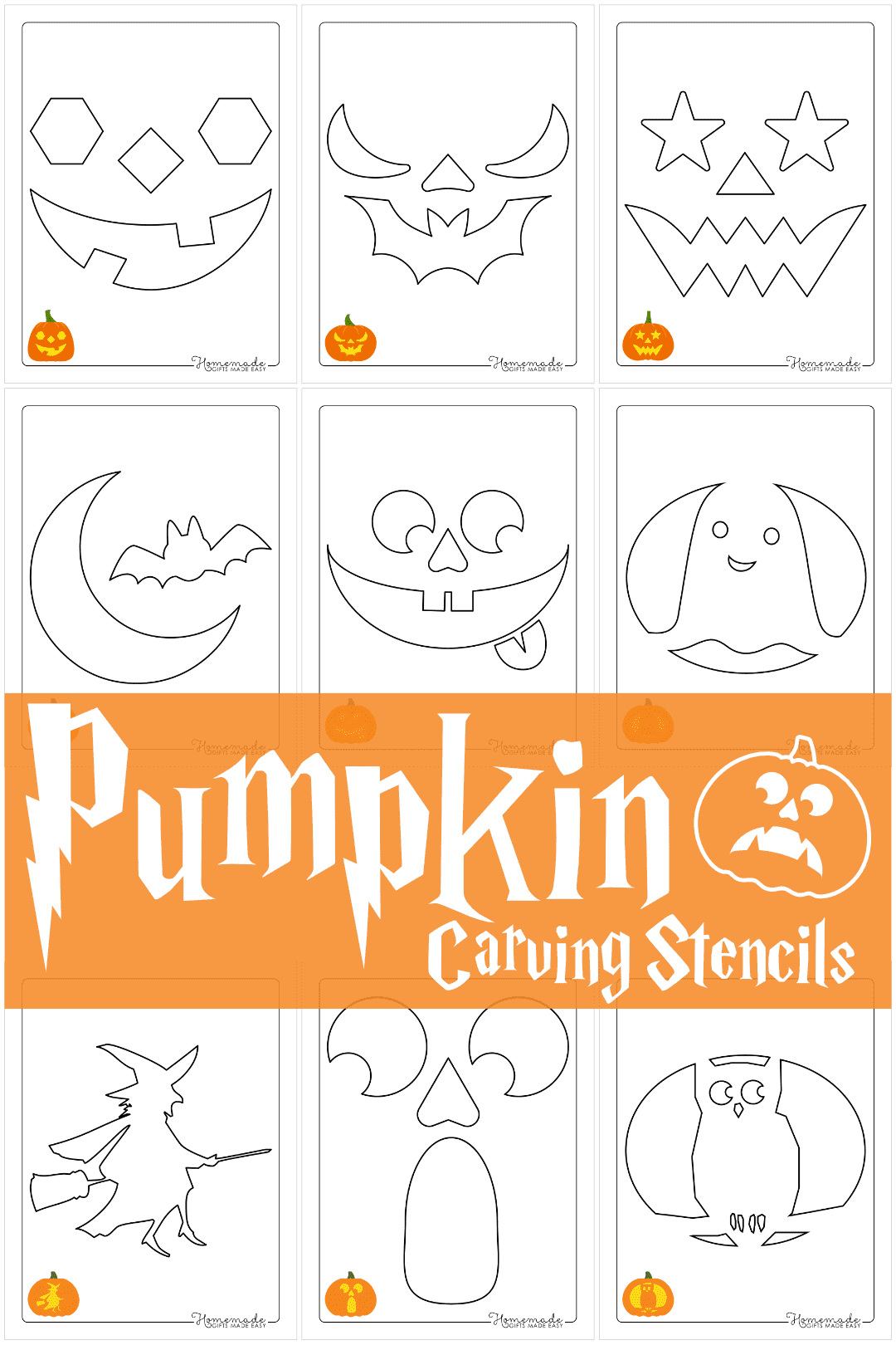 Free printable pumpkin carving stencils templates for halloween