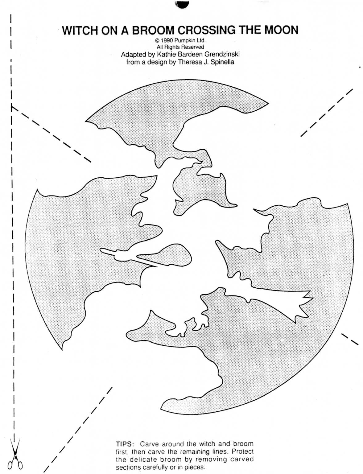 Witch free pumpkin stencil