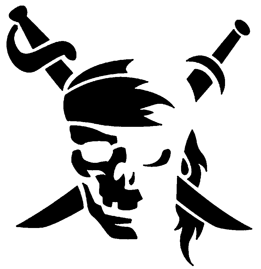 Pirate jolly roger pumpkin stencil