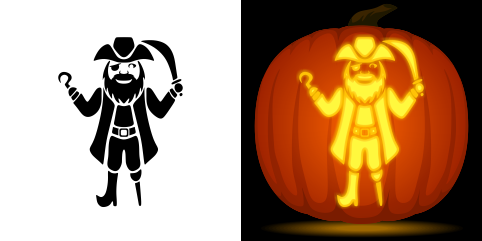 Free pirate pumpkin stencil