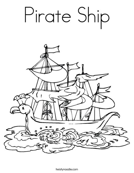 Pirate ship coloring page