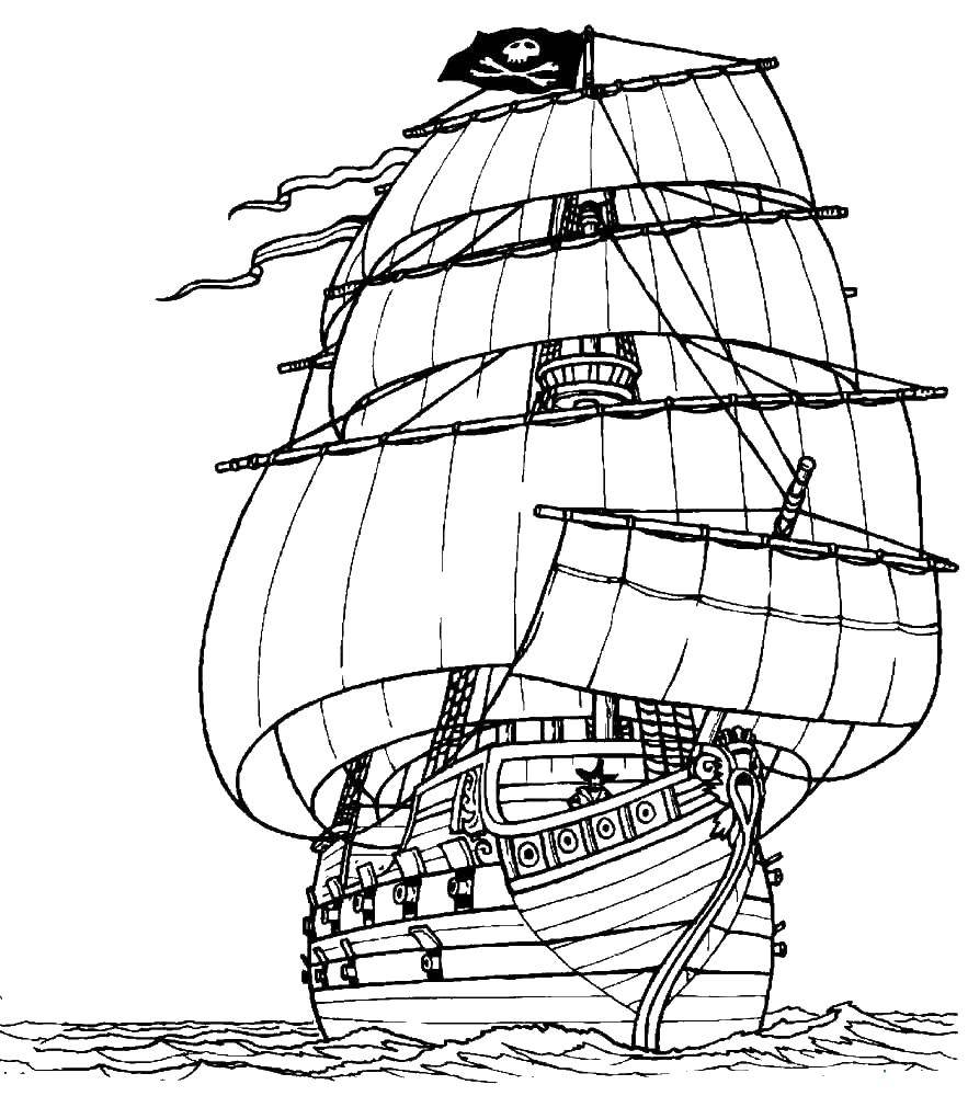 Online coloring pages coloring page pirate ship ship download print coloring page