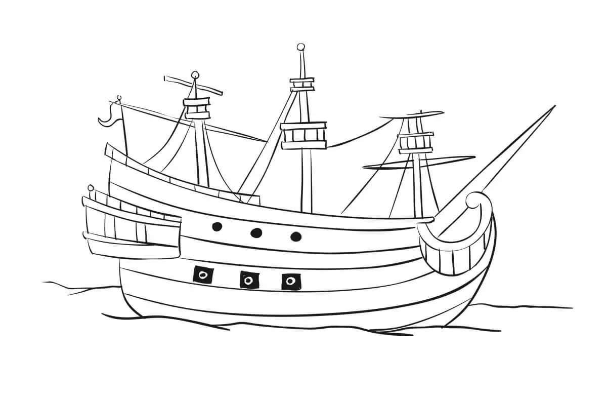 Free pirates voyage coloring sheet download