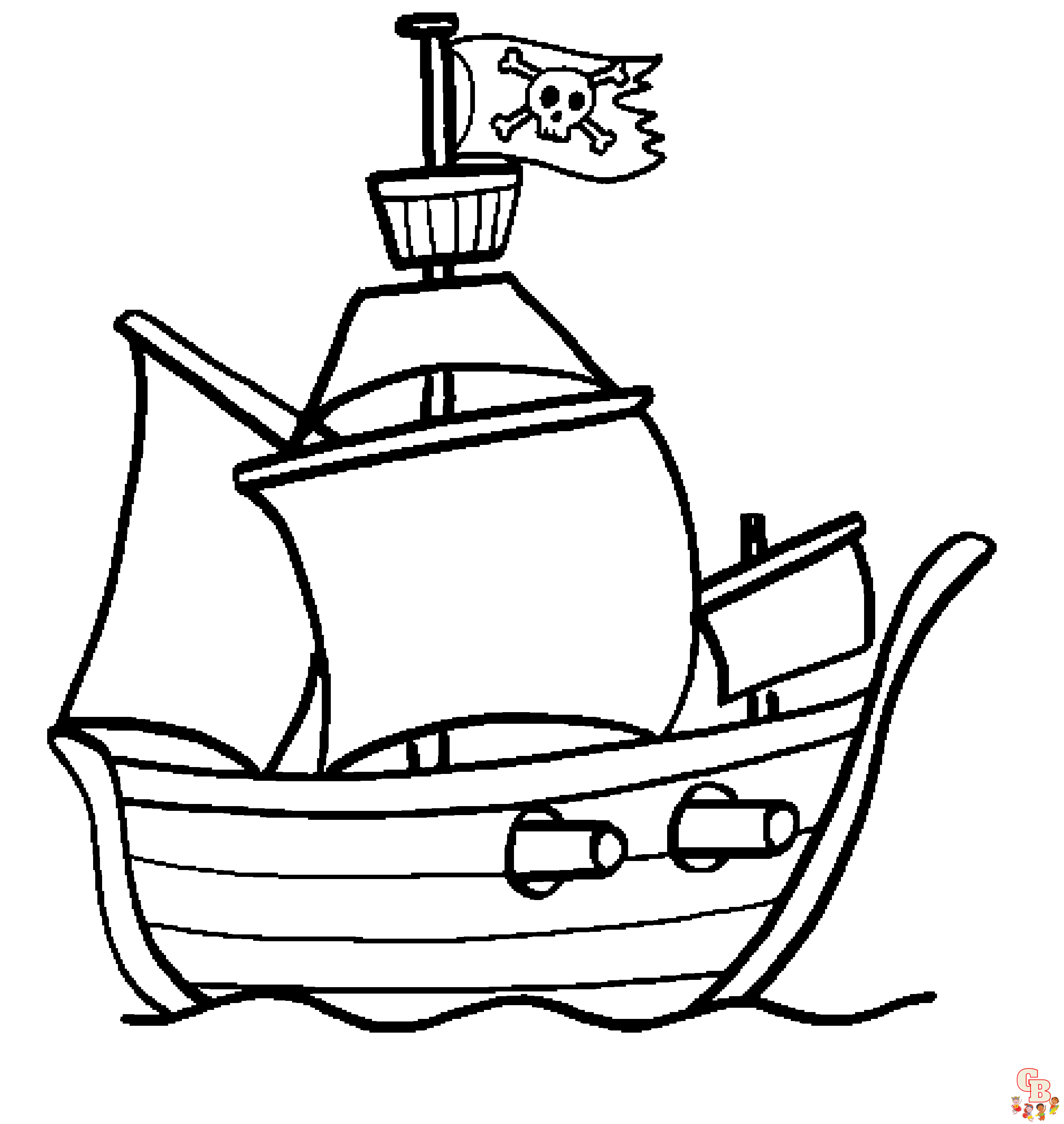 Pirate ship coloring free printable sheets for kids