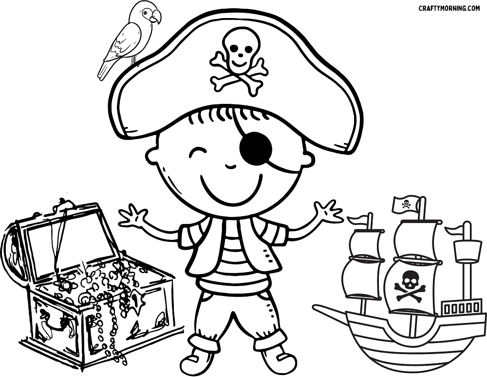 Pirate coloring pages free printables