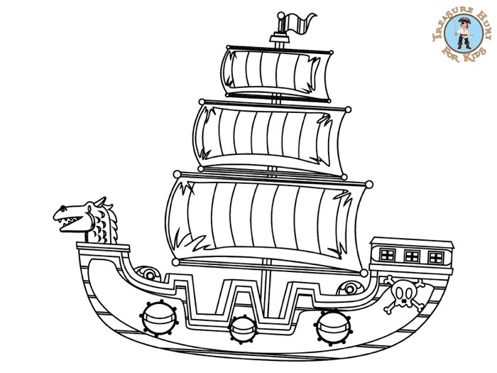 Pirate galleon coloring page