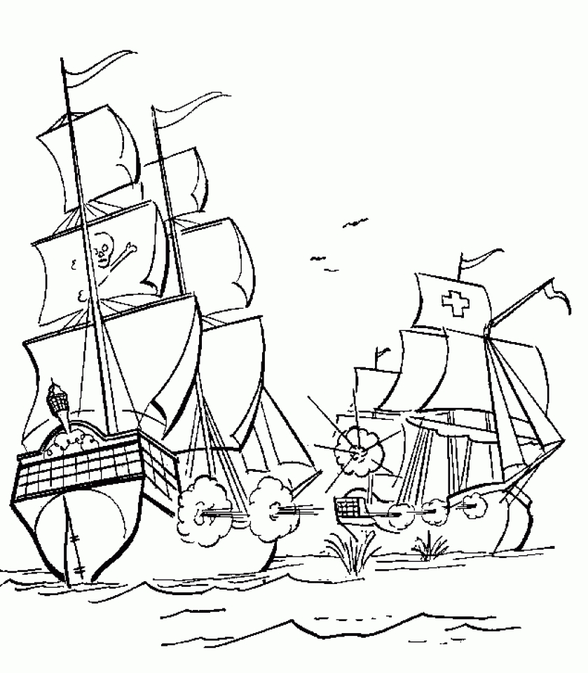 Get this pirate ship coloring pages printable