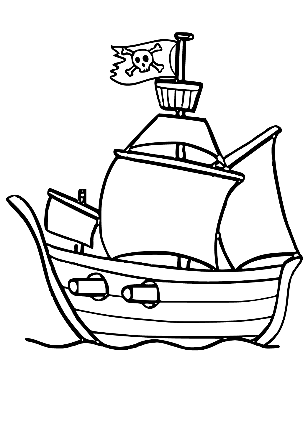 Free printable pirate ship guns coloring page for adults and kids