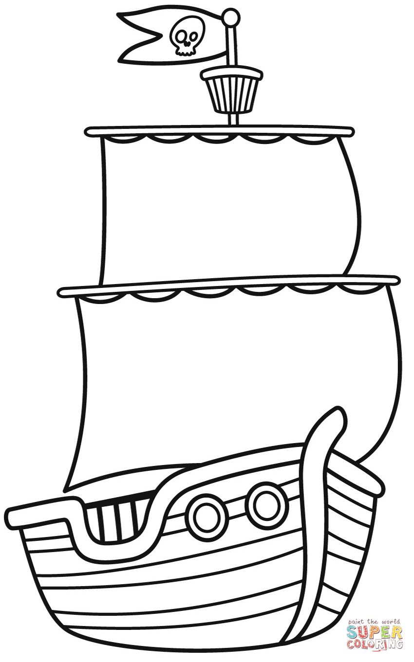 Pirate ship coloring page free printable coloring pages