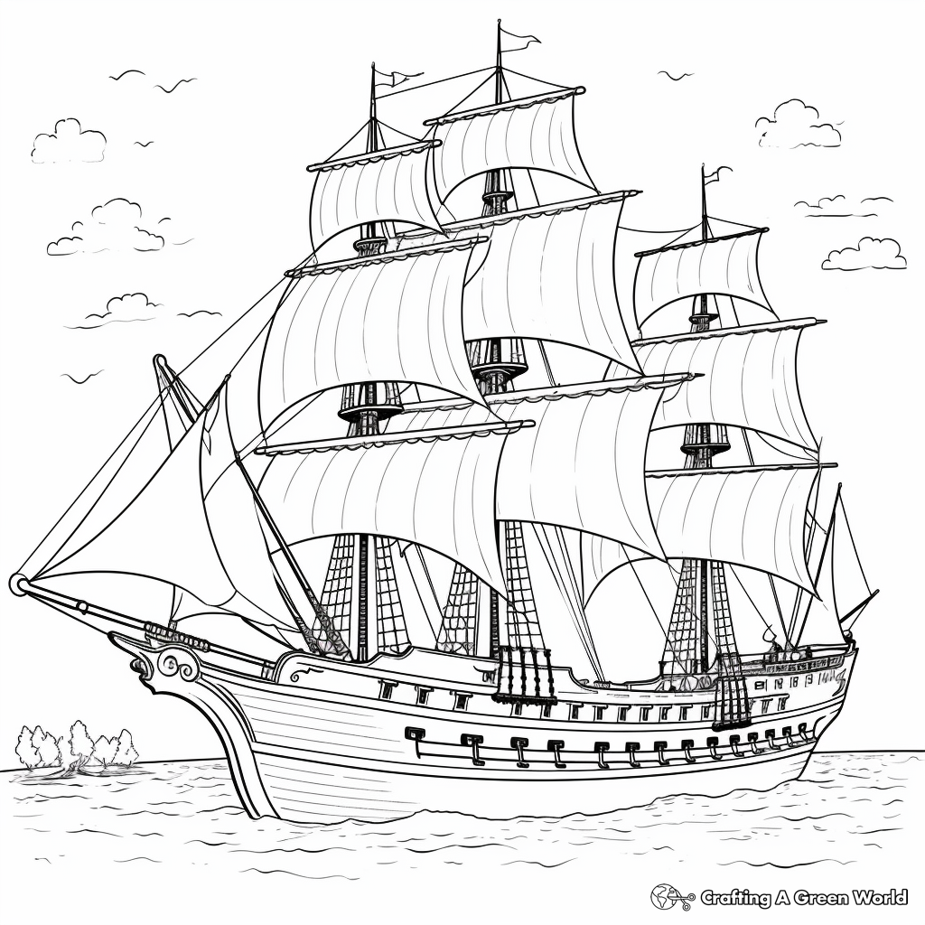 Pirate ship coloring pages