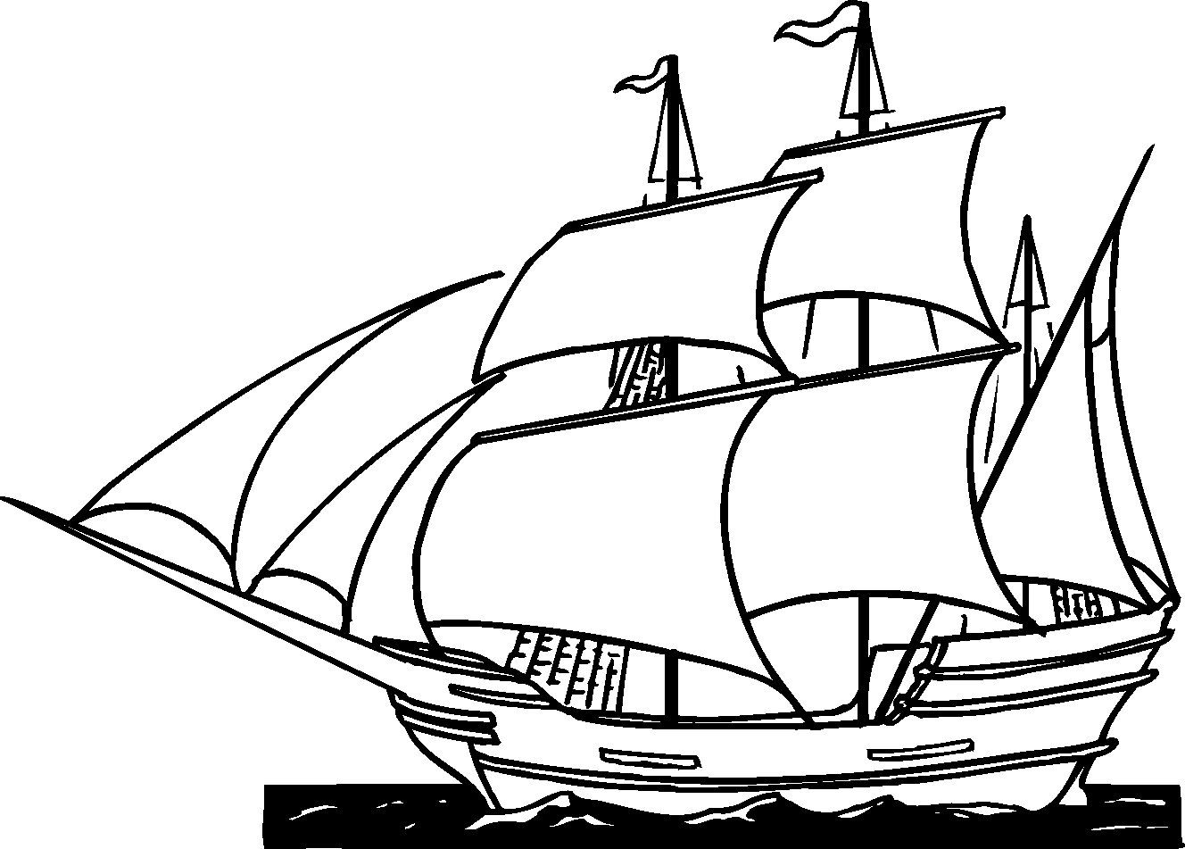 Coloring pages pirate big boat coloring