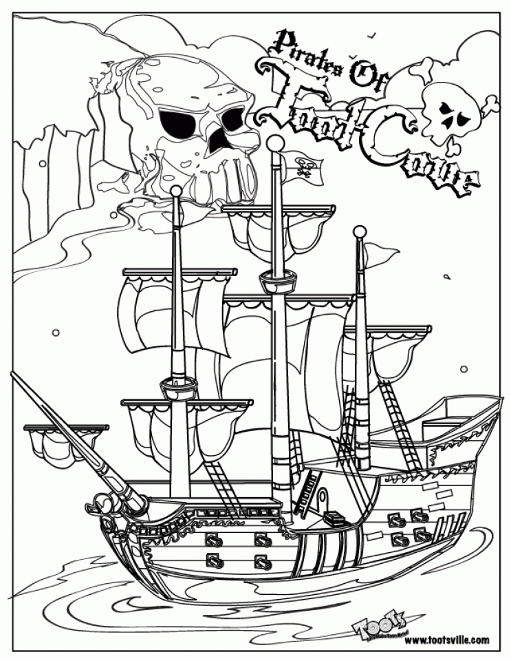 Get this pirate ship coloring pages