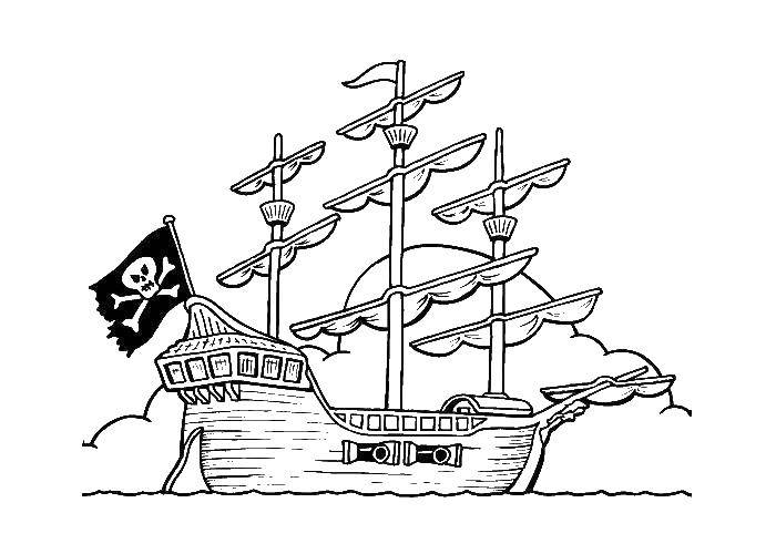 Online coloring pages pirate coloring pirate ship ships