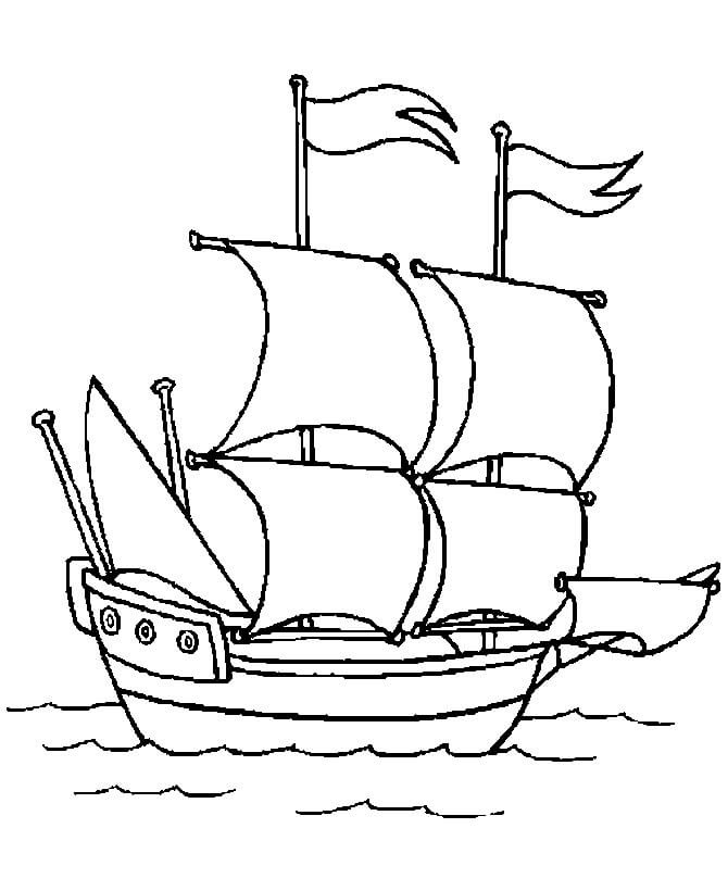 The pirate ship is for adults coloring page