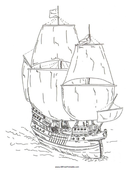 Pirate ship coloring page â free printable