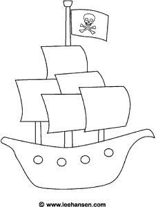 Simple pirate ship coloring sheet