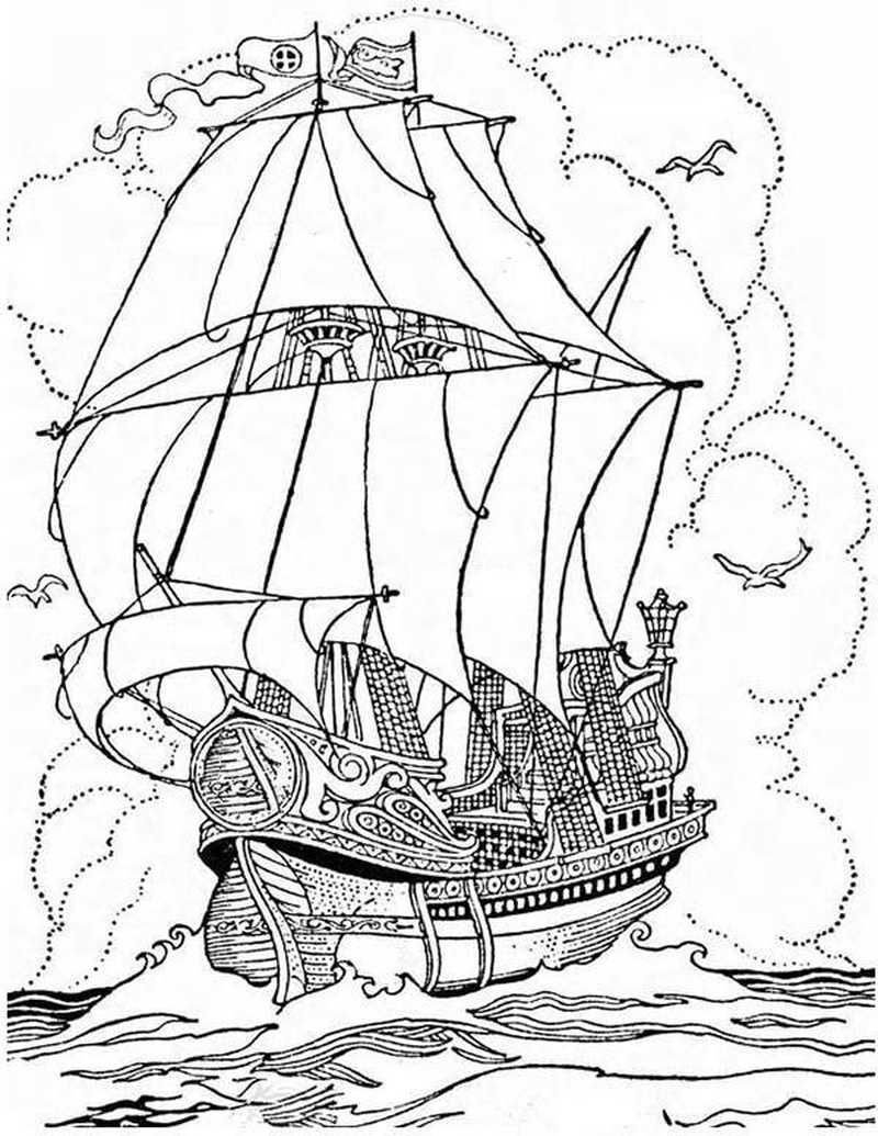 Printable boat coloring pages pdf
