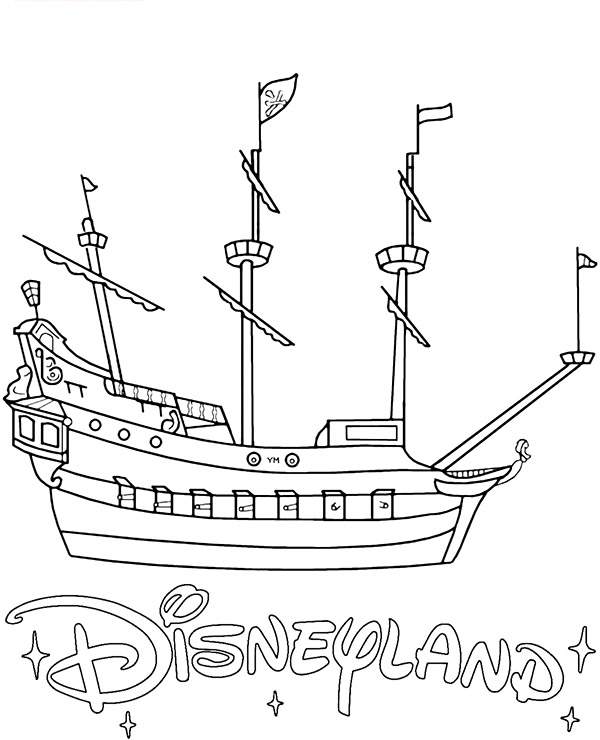 Disneyland coloring page pirate galleon